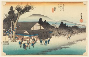 Ishibe (Megawa Sato), in The Fifty-Three Stations of the Tokaido Road