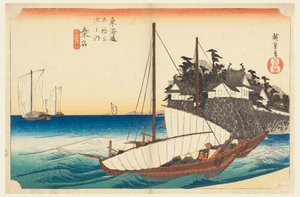 Kuwana, Mouth of the Kiso River, in The Fifty-Three Stations of the Tokaido Road by Ando Hiroshige