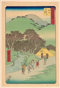 Minakuchi: Famous Pine Trees at the Foot of Mount Hiramatsu from the series 53 Stations of Tokaido