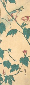 Morning Glories and Bird by Ando Hiroshige