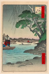 Omnaya Riverbank (Omnya-Gashi) from the Series One Hundred Famous Views of Edo by Ando Hiroshige