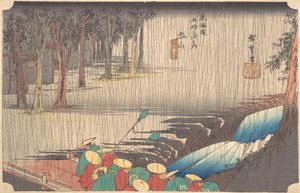 Spring Rain at Tsuchiyama, 50th Station of the Tokaido