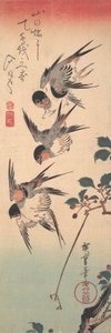 Swallows and Budding Wild Cherry by Ando Hiroshige