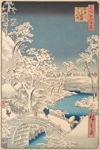 The Taiko Drum Bridge and the Yuhi Mound at Meguro, 1857