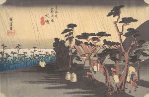 Tiger Rain at Oiso Station by Ando Hiroshige