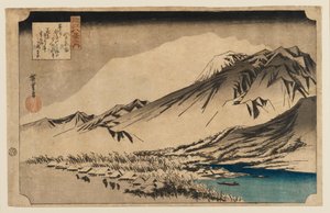 Woodblock print - Evening snow at Mt. Hira, 1797-1858 by Ando Hiroshige