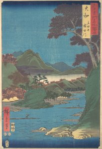 Yamato, Tatsutayama, Tatsutagawa, 7th month ox year 1853 by Ando Hiroshige