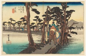 Yoshiwara, Fuji, Rear View, in The Fifty-Three Stations of the Tokaido Road by Ando Hiroshige