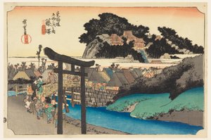 Yugoyoji Temple (Fugisawa), in The Fifty-Three Stations of the Tokaido Road by Ando Hiroshige