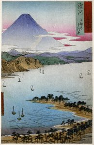 Mount Fuji. Woodcut by Hiroshige in: Fifty Three Stations of the Tokaido (1833-1834). Postcard, Japan, c.1900