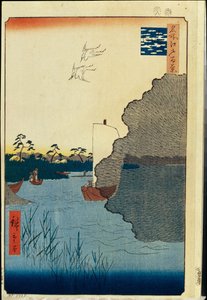 One Hundred Famous Views of Edo: Scattered Pines on the Tone River by Ando or Utagawa Hiroshige