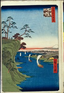 One Hundred Famous Views of Edo: View of Konodai and the Tone River (1856-1858) by Ando or Utagawa Hiroshige