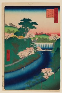 Dam on the Otonashi River at Oji by Ando or Utagawa Hiroshige