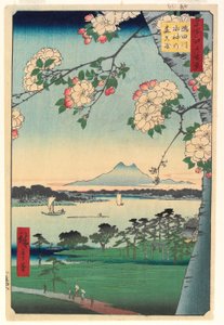 Forest of Suijin Shrine and Masaki on the Sumida River, 1856, 8th month by Ando or Utagawa Hiroshige