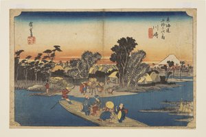 Kawasaki: The Rokugō Ferry by Ando or Utagawa Hiroshige