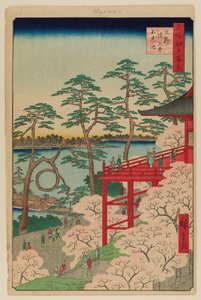 Kiyomizu Hall and Shinobazu Pond at Ueno by Ando or Utagawa Hiroshige