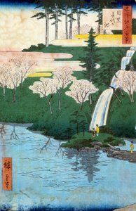 One hundred famous views of Edo; view of Chiyo a Meguro pond by Ando or Utagawa Hiroshige