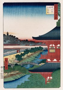 Pagoda of Zojoji, Akabane, from the series One Hundred Views of Famous Places in Edo by Ando or Utagawa Hiroshige
