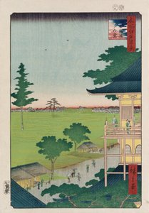 Sazai Hall, Five Hundred Raken [Temple], from the series One Hundred Views of Famous Places in Edo