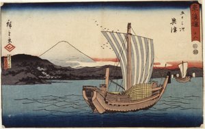 Station 18, Okitsu by Ando or Utagawa Hiroshige