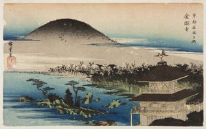 The Temple of the Golden Pavilion by Ando or Utagawa Hiroshige