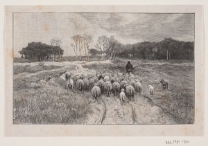 Landscape with Sheep and Shepherd