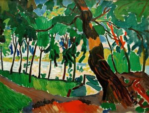 Tree, Landscape by a River