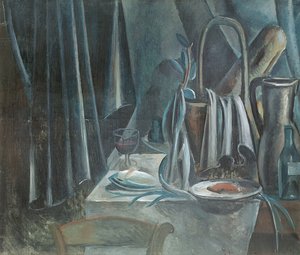 Still Life with Breadbasket, Jug and Wine Glass