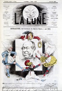 Cartoon by Johann Strauss Jr. (1825-1899) in “The Moon”, January 6 by Andre Gill