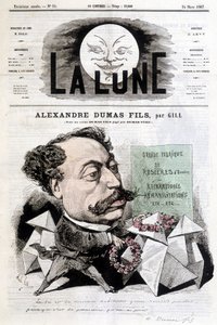 Comic drawing on Alexandre Dumas Fils by Gill. Cover 