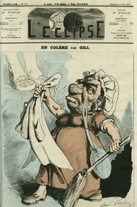 In anger, an illustration of a woman making her apron. Cover in 
