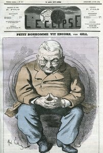 Little man still lives, cartoon by Adolphe Thiers, French statesman. Cover in L