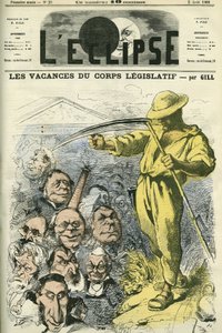 On Holidays of the Legislative Corps, Deputies of the National Assembly Leaving the Palais Bourbon by Andre Gill
