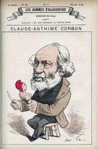 Portrait of Claude Anthime Corbon, French Senator. Cartoon by Gill in 