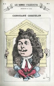 Portrait of Constant Coquelin (1841-1909), French Theatre Actor. Caricature by Gill, Paris.