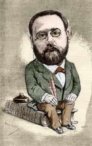 Portrait of Emile Zola, French writer. Cartoon by Andre Gill for the Illustrious World