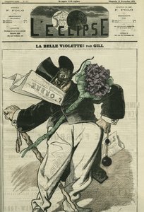 The beautiful violet, an illustration of a Bonapartist supporter, with the newspaper 