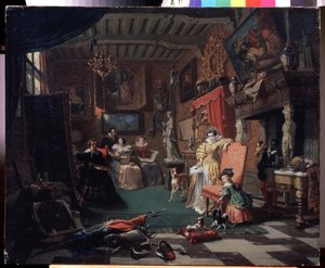 Sir Anthonis van Dyck painting a portrait by Andre Plumot