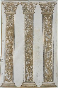 Architectural Motifs Forming a Border to the Procession of Caesar, by Andrea Andreani