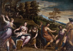 Childhood of Jupiter by Andrea Schiavone