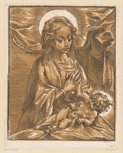 Mary Adoring the Christ Child by Andrea Andreani