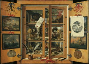 Cabinet of curiosities with various objects, by Andrea Dominico Remps