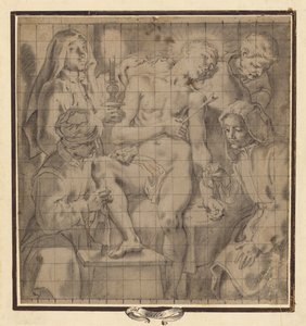 Figures Tending to the Wounded Saint Sebastian by Andrea Lilio