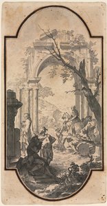 Triumphal Arch and Figures by Andrea Locatelli