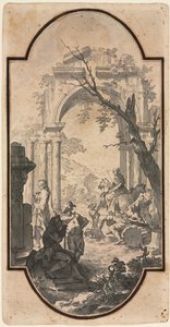 Triumphal Arch and Figures by Andrea Locatelli