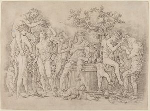 Bacchanal with a Wine Vat by Andrea Mantegna