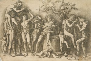Bacchanal with a Wine Vat by Andrea Mantegna