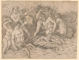 Battle of the Sea Gods, Right Half by Andrea Mantegna