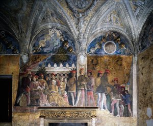 Ludovico Gonzaga, Marsilio Andreasi, Barbara of Brandenburg with Her Daughter Paula and Rodolfo Gonzaga by Andrea Mantegna