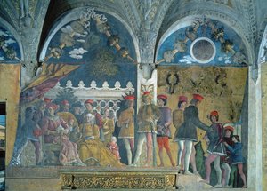 Marchese Ludovico Gonzaga III, his wife Barbara of Brandenburg, their children, courtiers and their dog Rubino, from the Camera degli Sposi or Camera Picta, 1465-74 by Andrea Mantegna